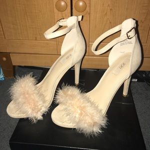NEW F21 faux fur heels. Never been worn!
